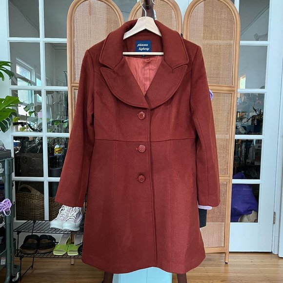 Modcloth Princess Highway Red Wool-blend Coat - Picture 2 of 9